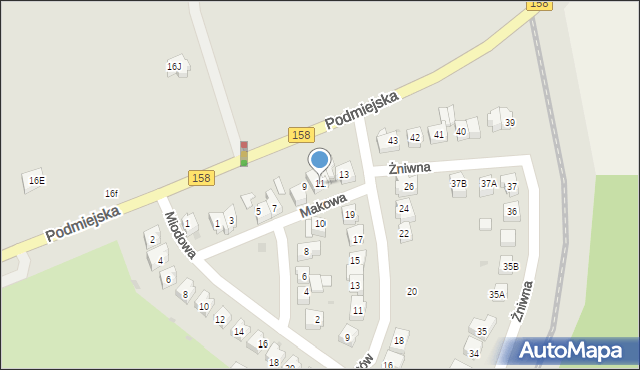 Gorzów Wielkopolski, Makowa, 11, mapa Gorzów Wielkopolski