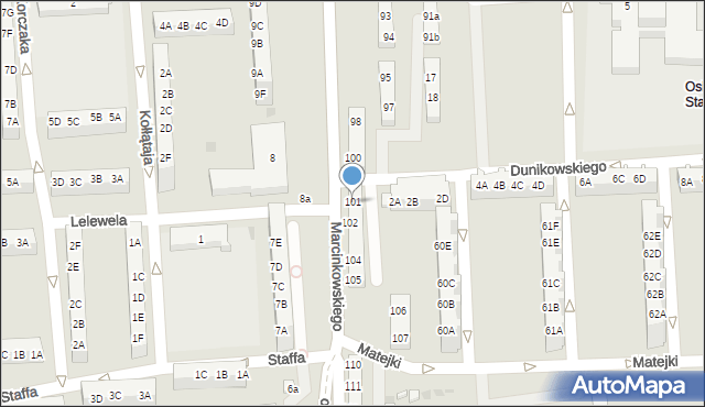 Gorzów Wielkopolski, Marcinkowskiego Karola, 101, mapa Gorzów Wielkopolski