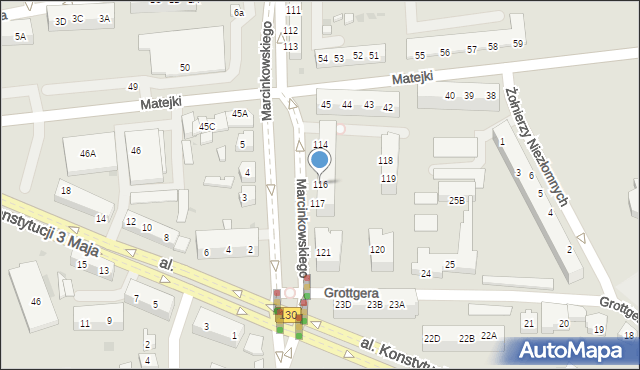 Gorzów Wielkopolski, Marcinkowskiego Karola, 116, mapa Gorzów Wielkopolski