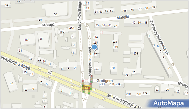 Gorzów Wielkopolski, Marcinkowskiego Karola, 117, mapa Gorzów Wielkopolski