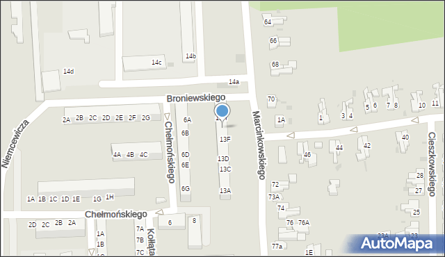 Gorzów Wielkopolski, Marcinkowskiego Karola, 13G, mapa Gorzów Wielkopolski