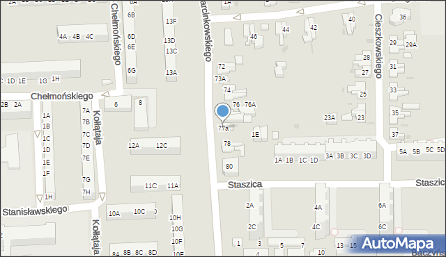 Gorzów Wielkopolski, Marcinkowskiego Karola, 77a, mapa Gorzów Wielkopolski