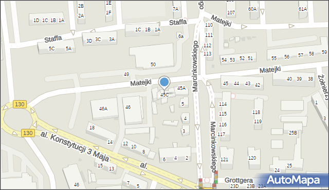 Gorzów Wielkopolski, Matejki Jana, 45C, mapa Gorzów Wielkopolski