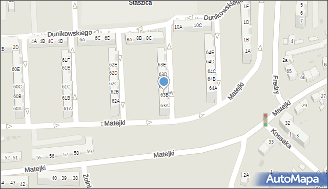 Gorzów Wielkopolski, Matejki Jana, 63B, mapa Gorzów Wielkopolski