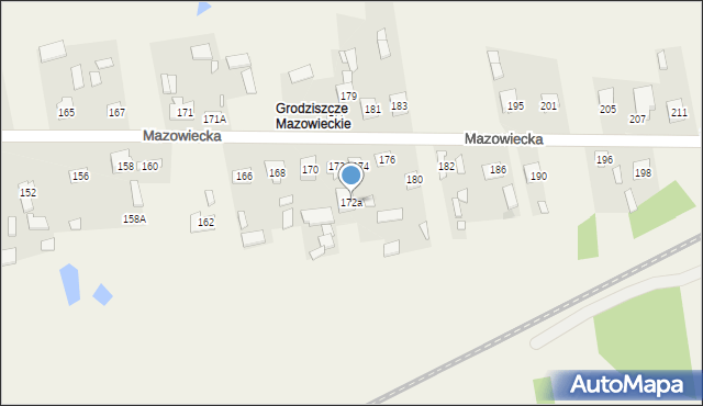 Grodzisk, Mazowiecka, 172a, mapa Grodzisk