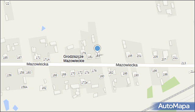 Grodzisk, Mazowiecka, 183, mapa Grodzisk