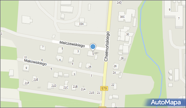 Grodzisk Mazowiecki, Malczewskiego Jacka, 1, mapa Grodzisk Mazowiecki