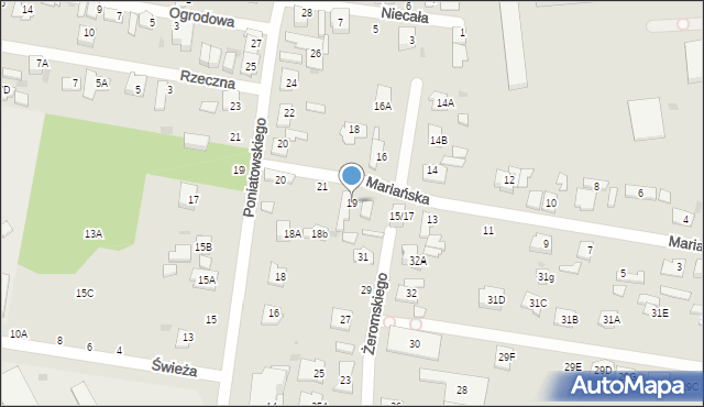 Grodzisk Mazowiecki, Mariańska, 19, mapa Grodzisk Mazowiecki