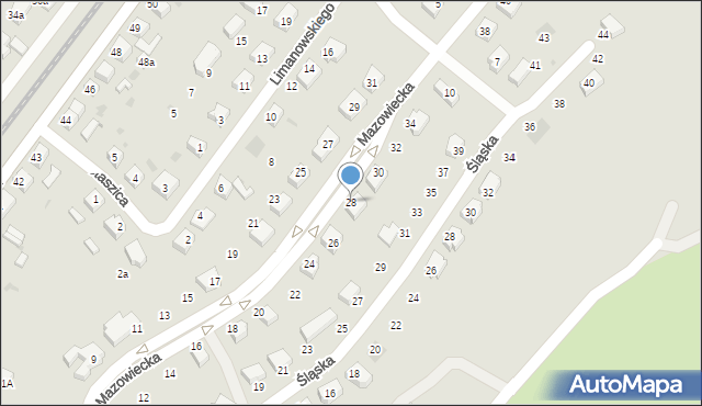 Gryfino, Mazowiecka, 28, mapa Gryfino