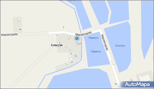 Grzegorzewice, Macierzanki, 1a, mapa Grzegorzewice