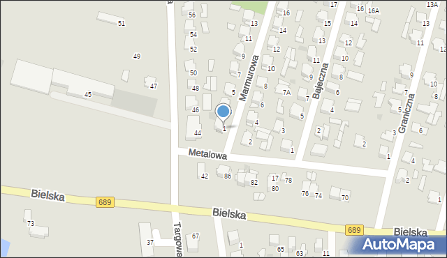 Hajnówka, Marmurowa, 1, mapa Hajnówka