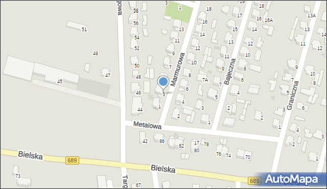 Hajnówka, Marmurowa, 3, mapa Hajnówka