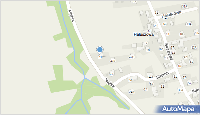 Hałuszowa, Majerz, 23, mapa Hałuszowa