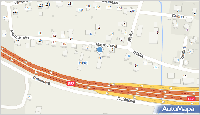 Harbutowice, Marmurowa, 5, mapa Harbutowice