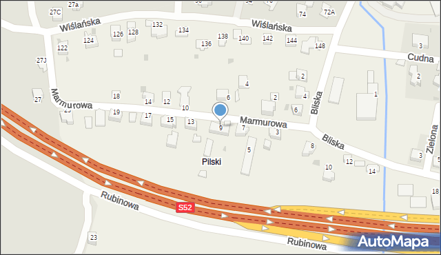Harbutowice, Marmurowa, 9, mapa Harbutowice