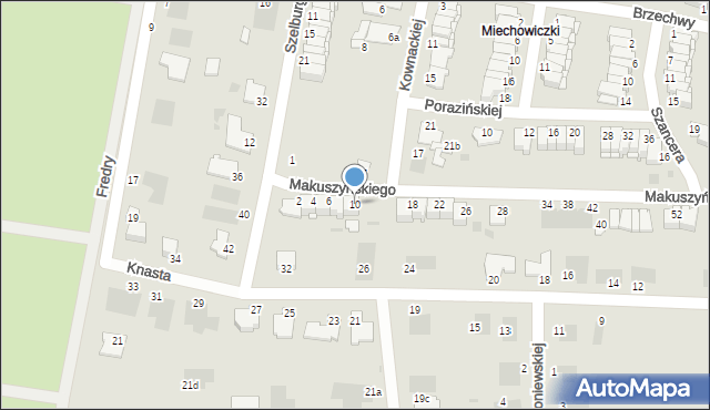 Inowrocław, Makuszyńskiego Kornela, 10, mapa Inowrocławia