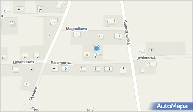 Jaczów, Magnoliowa, 6, mapa Jaczów