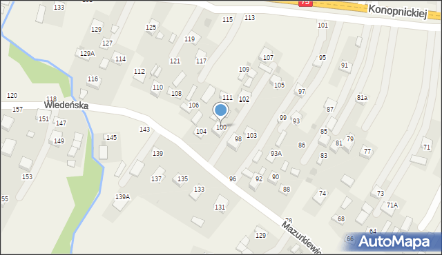 Jasień, Mazurkiewicza, ks., 100, mapa Jasień