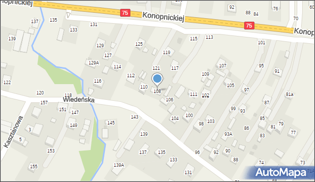 Jasień, Mazurkiewicza, ks., 108, mapa Jasień