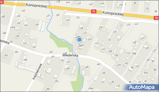 Jasień, Mazurkiewicza, ks., 116, mapa Jasień