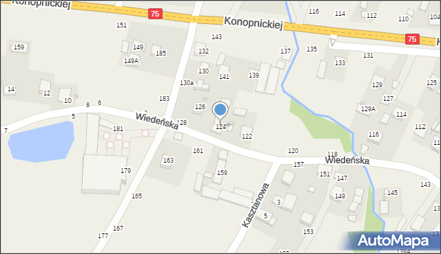 Jasień, Mazurkiewicza, ks., 124, mapa Jasień