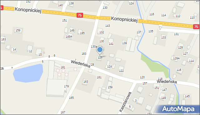 Jasień, Mazurkiewicza, ks., 126, mapa Jasień