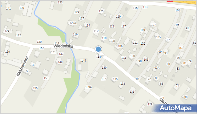 Jasień, Mazurkiewicza, ks., 143, mapa Jasień