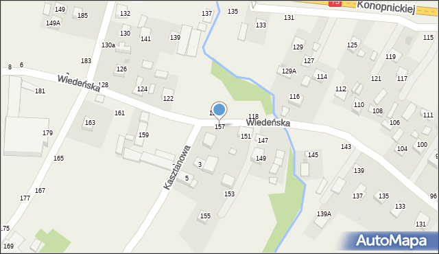 Jasień, Mazurkiewicza, ks., 157, mapa Jasień