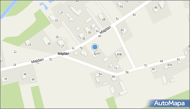 Jastkowice, Majdan, 74, mapa Jastkowice