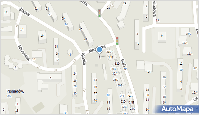 Jastrzębie-Zdrój, Mazurska, 8, mapa Jastrzębie-Zdrój