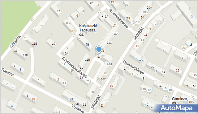 Jaworzno, Matejki Jana, 24F, mapa Jaworzno