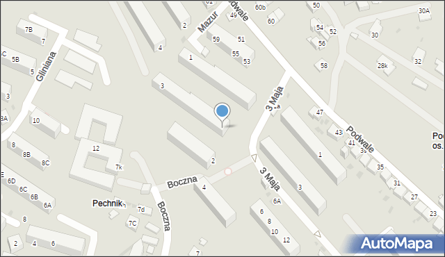 Jaworzno, Mazur Stefanii i Franciszka, 1A, mapa Jaworzno