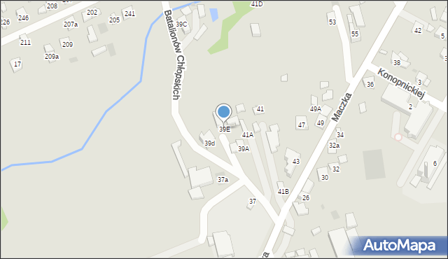 Jordanów, Maczka Stanisława, gen., 39E, mapa Jordanów