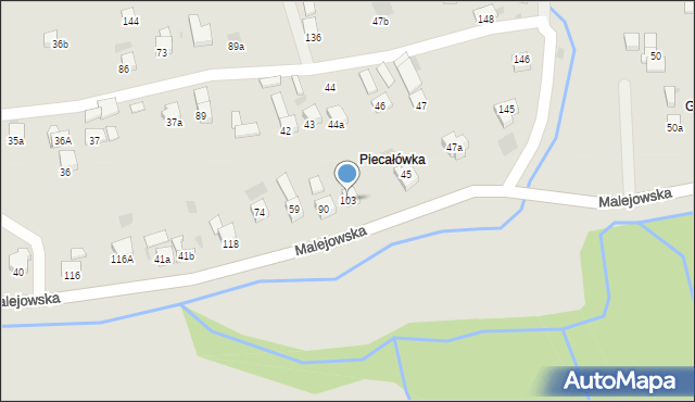 Jordanów, Malejowska, 103, mapa Jordanów