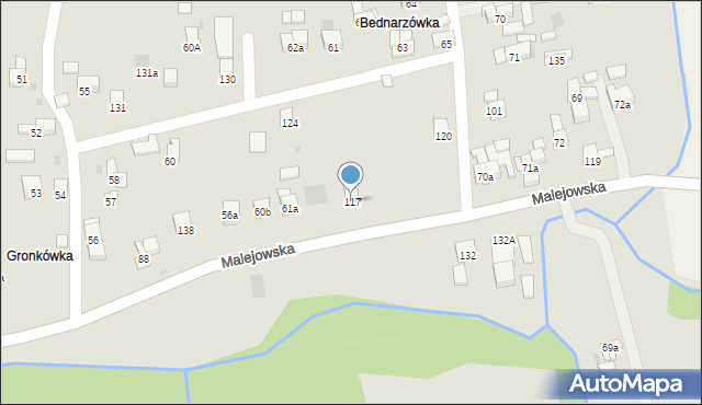 Jordanów, Malejowska, 117, mapa Jordanów