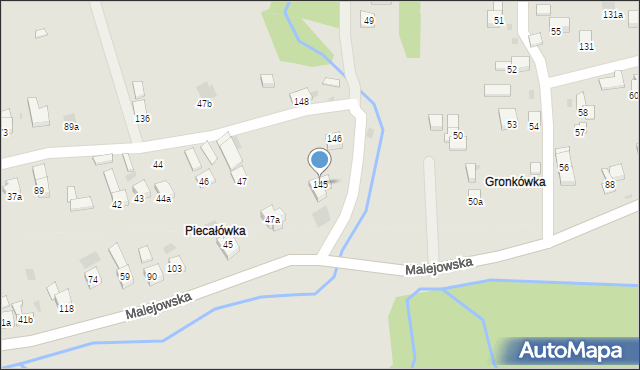 Jordanów, Malejowska, 145, mapa Jordanów