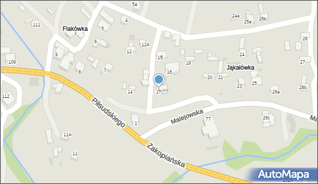 Jordanów, Malejowska, 17, mapa Jordanów