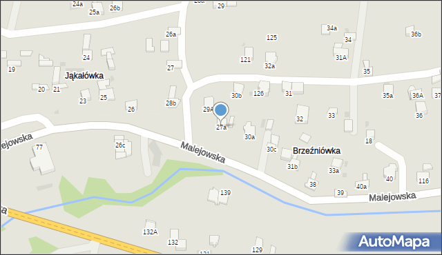 Jordanów, Malejowska, 27a, mapa Jordanów