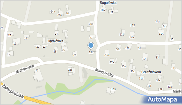 Jordanów, Malejowska, 28b, mapa Jordanów