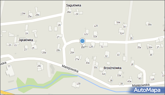 Jordanów, Malejowska, 30b, mapa Jordanów