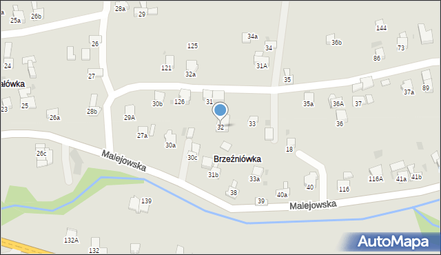 Jordanów, Malejowska, 32, mapa Jordanów