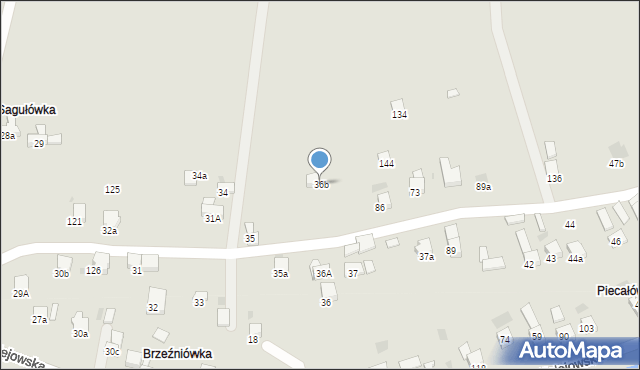 Jordanów, Malejowska, 36b, mapa Jordanów