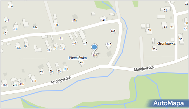 Jordanów, Malejowska, 47a, mapa Jordanów