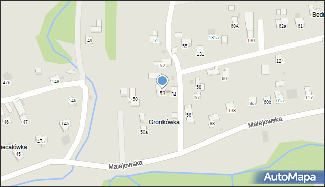 Jordanów, Malejowska, 53, mapa Jordanów