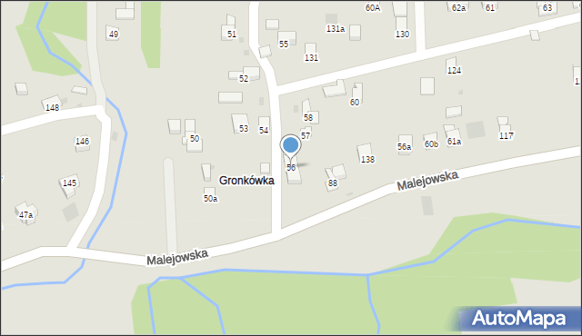 Jordanów, Malejowska, 56, mapa Jordanów