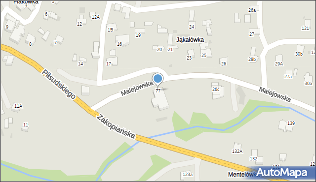 Jordanów, Malejowska, 77, mapa Jordanów