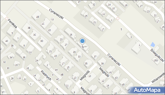 Józefosław, Magnolii, 31, mapa Józefosław