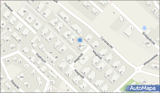 Józefosław, Magnolii, 35, mapa Józefosław