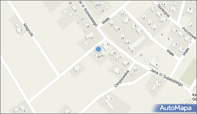 Kaczyce, Magnolii, 1a, mapa Kaczyce