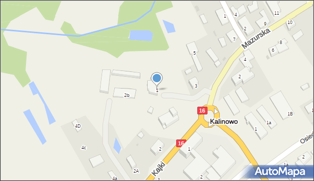 Kalinowo, Mazurska, 1, mapa Kalinowo